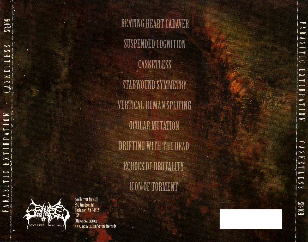 Cartula Trasera de Parasitic Extirpation - Casketless