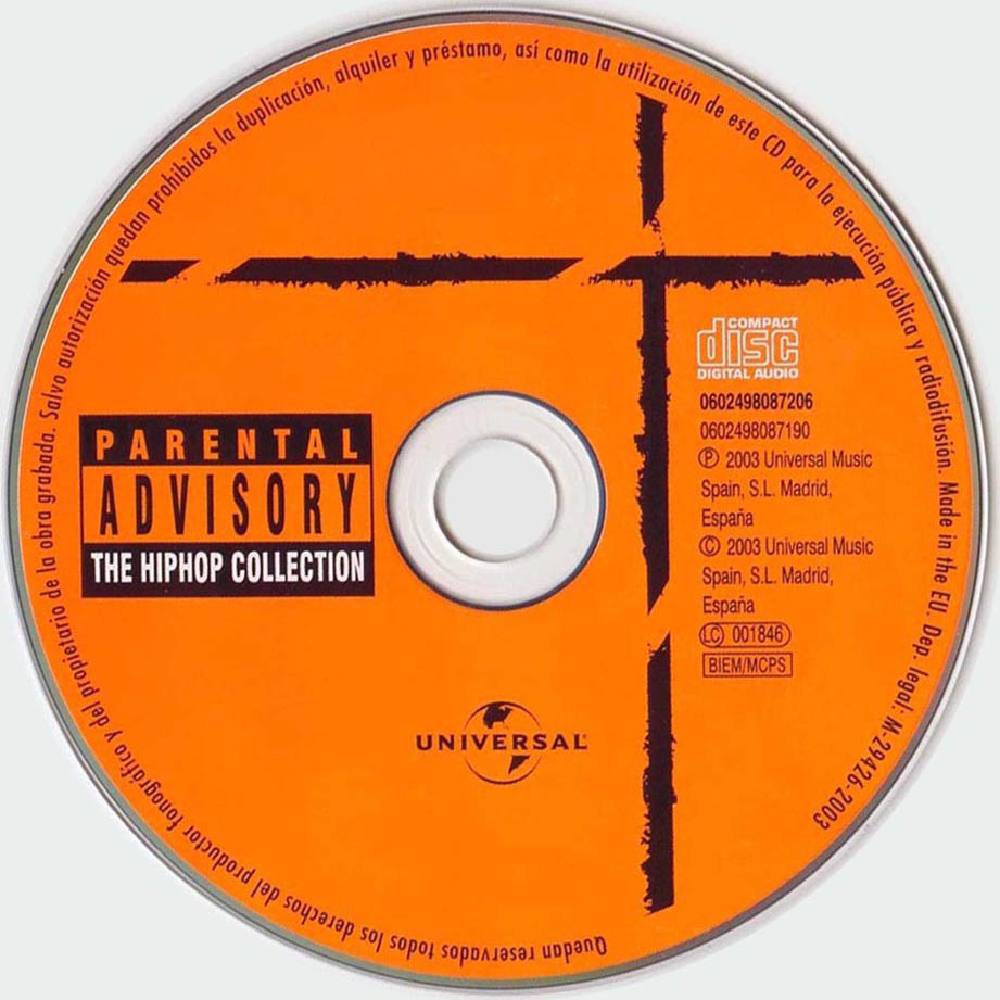 Cartula Cd de Parental Advisory The Hiphop Collection