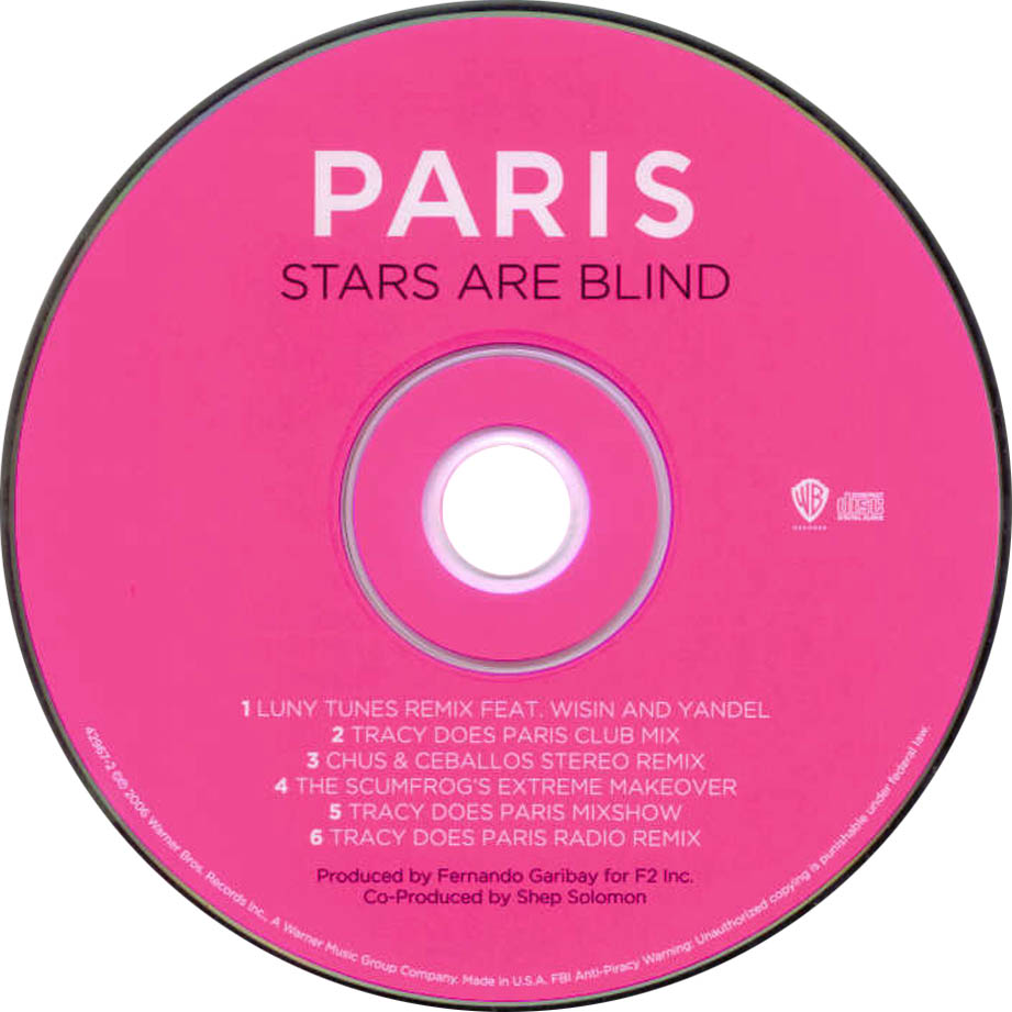 Cartula Cd de Paris Hilton - Stars Are Blind (Cd Single)