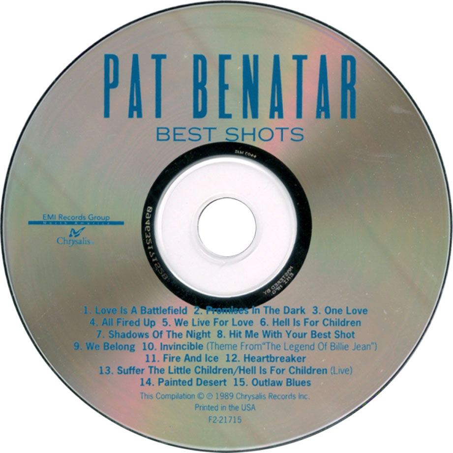 Cartula Cd de Pat Benatar - Best Shots (2003)