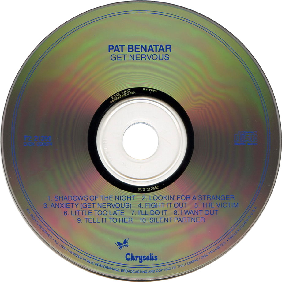 Cartula Cd de Pat Benatar - Get Nervous