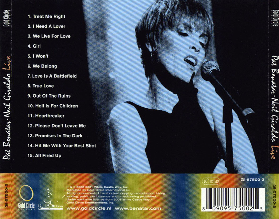 Cartula Trasera de Pat Benatar - Live: Summer Vacation Soundtrack