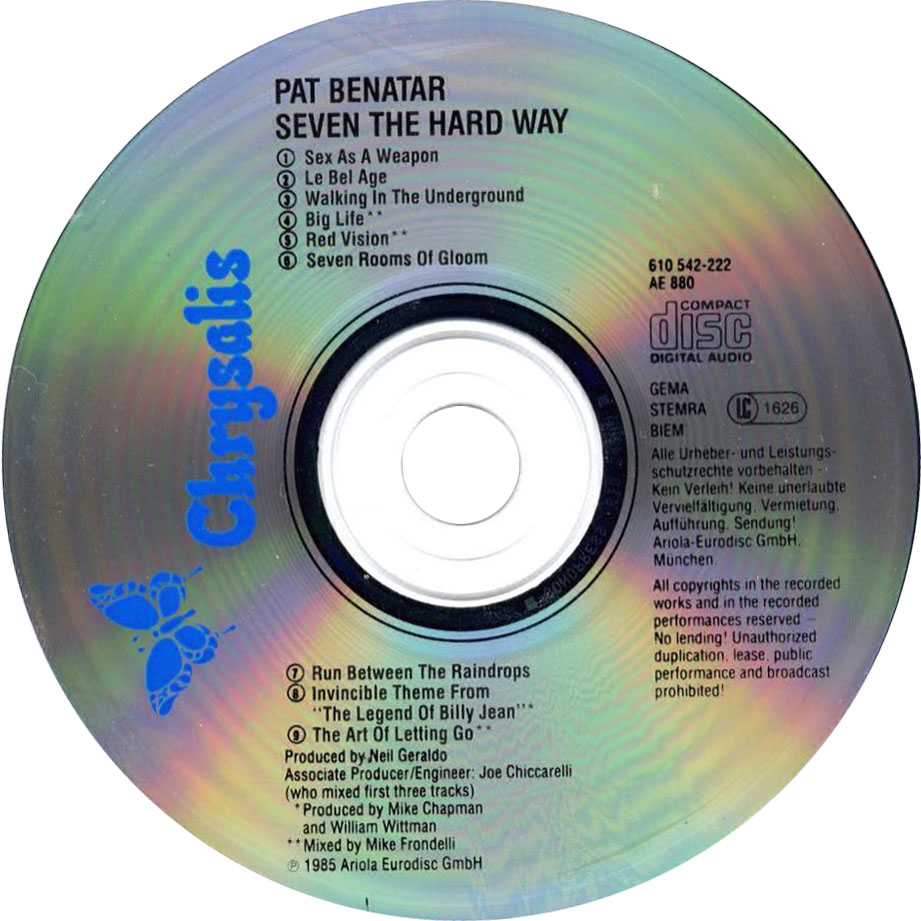 Cartula Cd de Pat Benatar - Seven The Hard Way