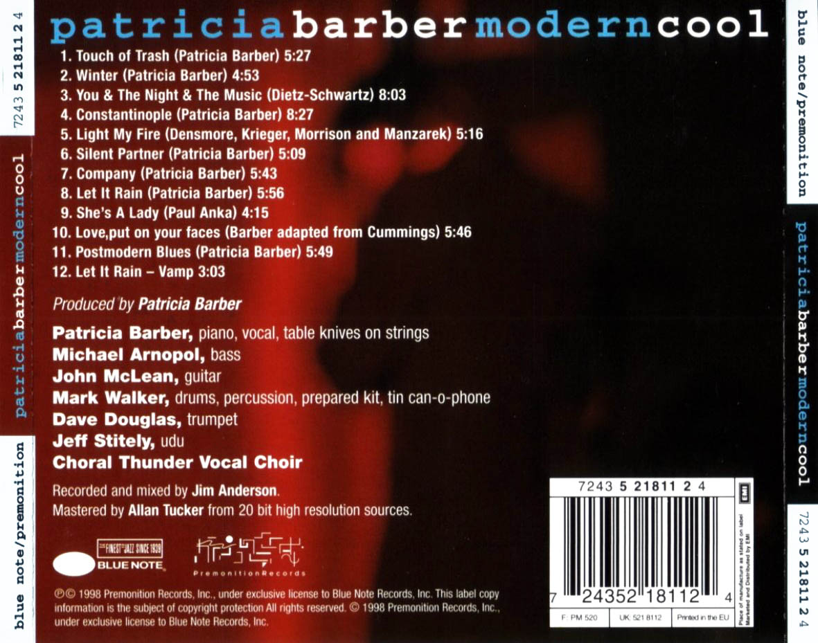 Cartula Trasera de Patricia Barber - Modern Cool