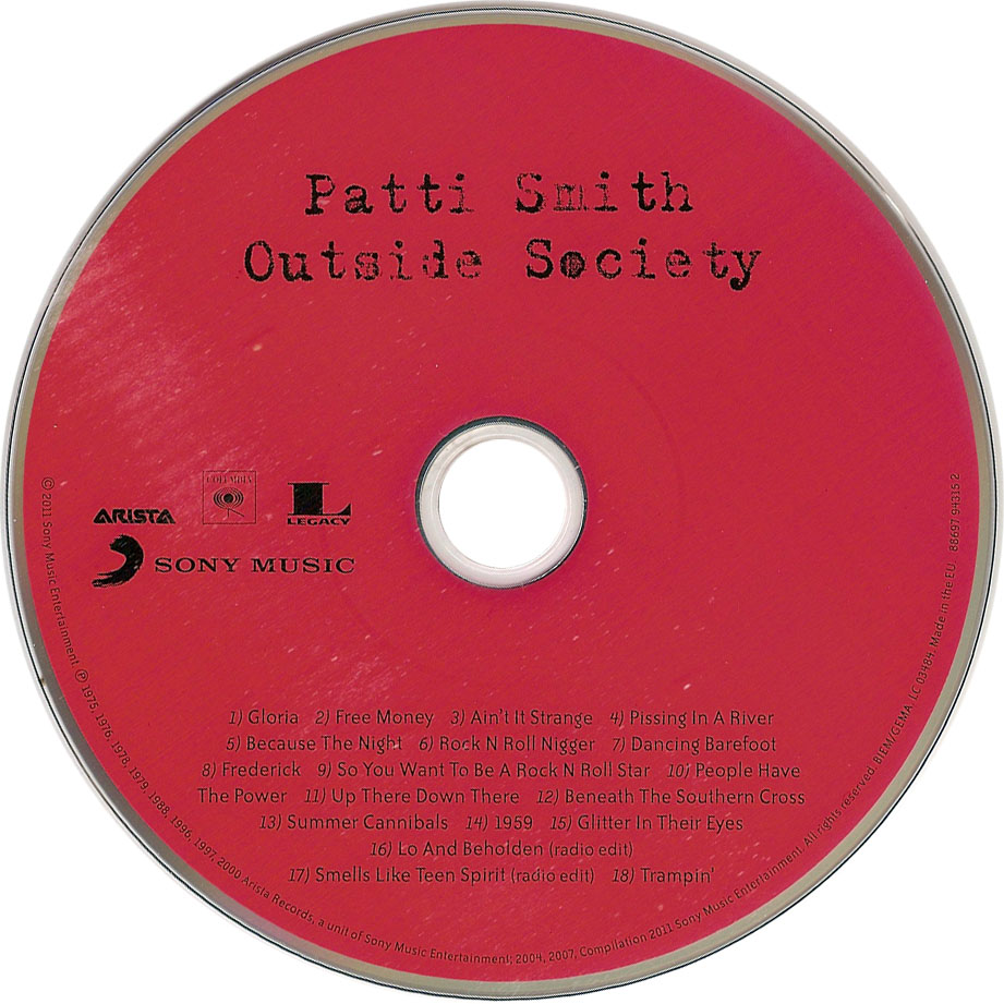 Cartula Cd de Patti Smith - Outside Society