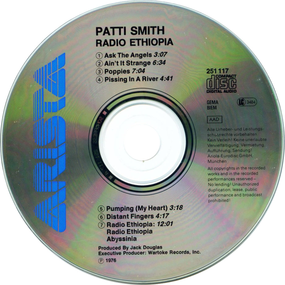 Cartula Cd de Patti Smith - Radio Ethiopia