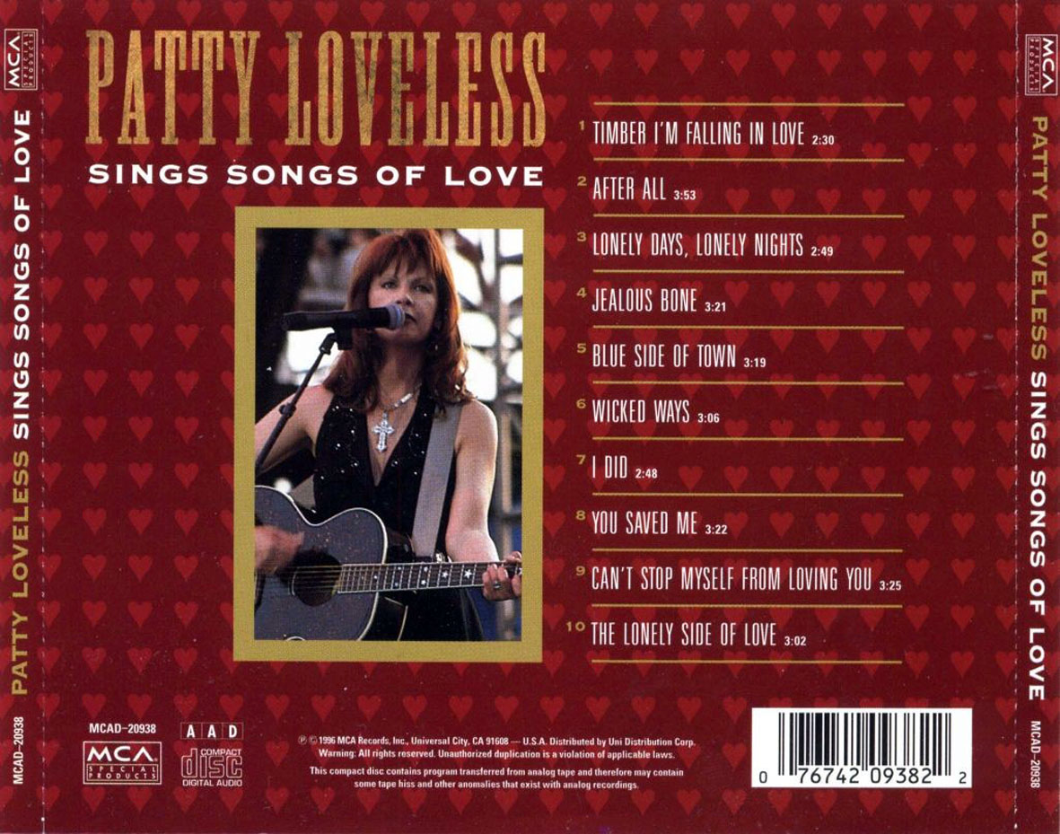 Cartula Trasera de Patty Loveless - Sings Songs Of Love