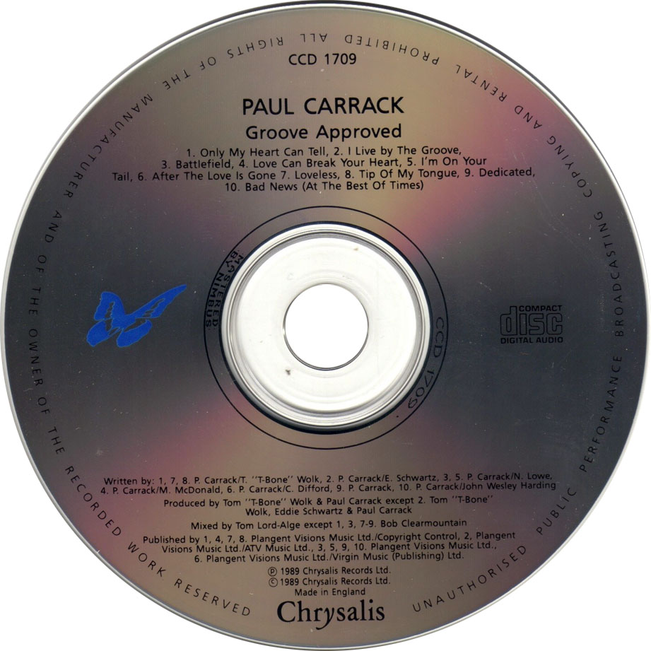 Cartula Cd de Paul Carrack - Groove Approved