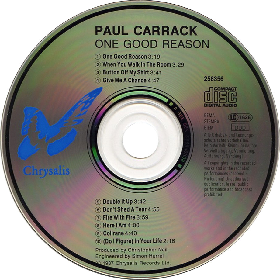 Cartula Cd de Paul Carrack - One Good Reason