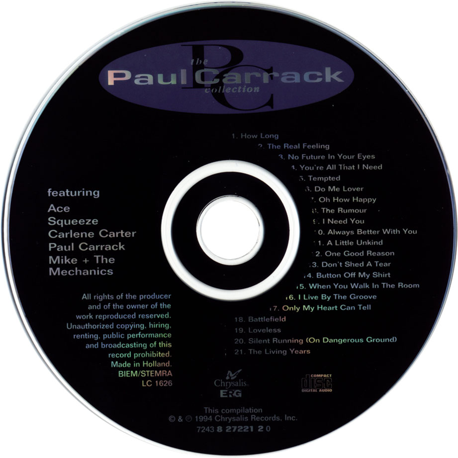 Cartula Cd de Paul Carrack - Twenty-One Good Reasons: The Paul Carrack Collection