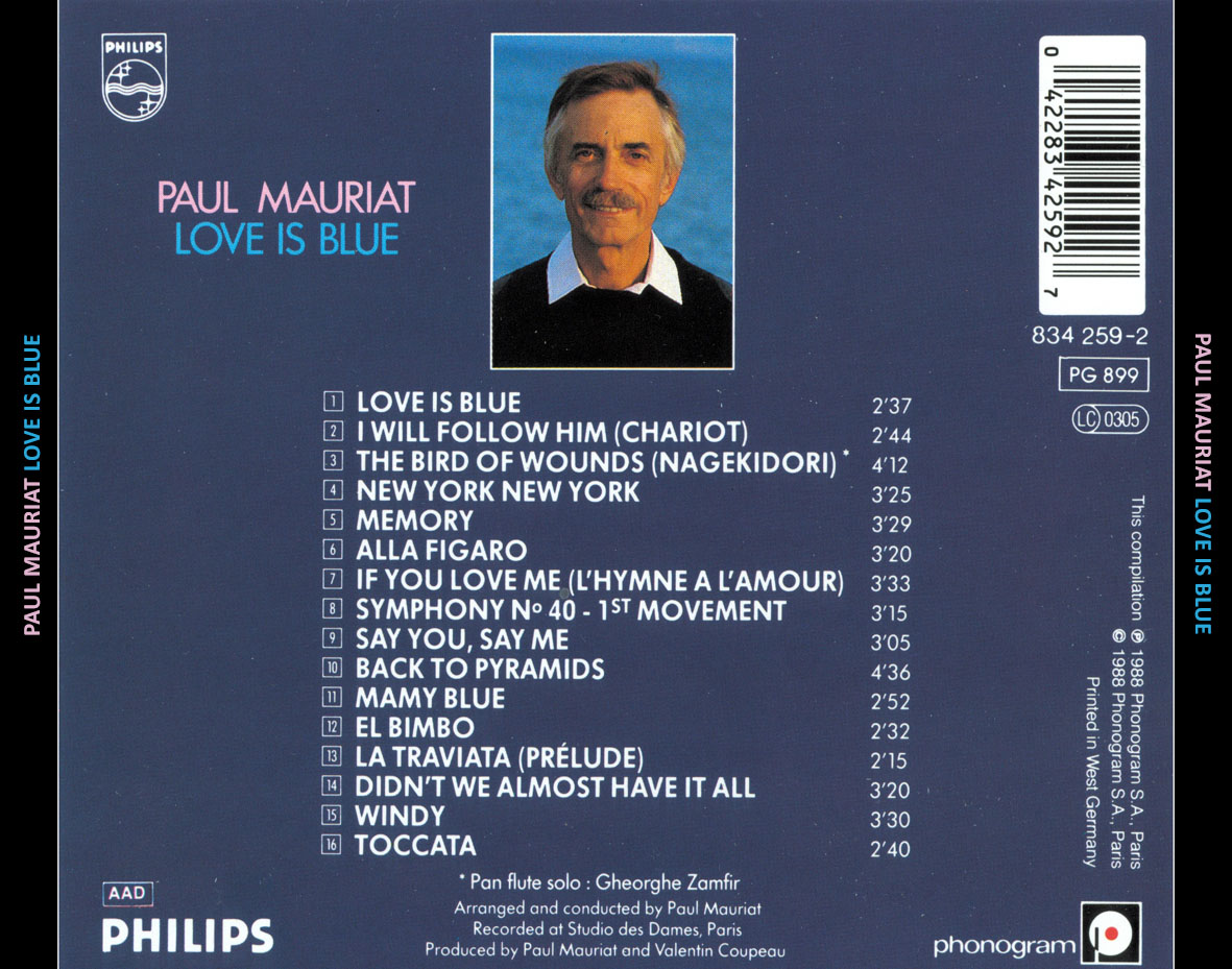 Cartula Trasera de Paul Mauriat - Love Is Blue (Anniversary Collection)