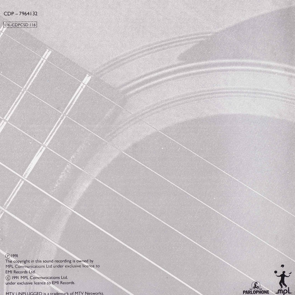 Cartula Interior Frontal de Paul Mccartney - Unplugged (The Official Bootleg)