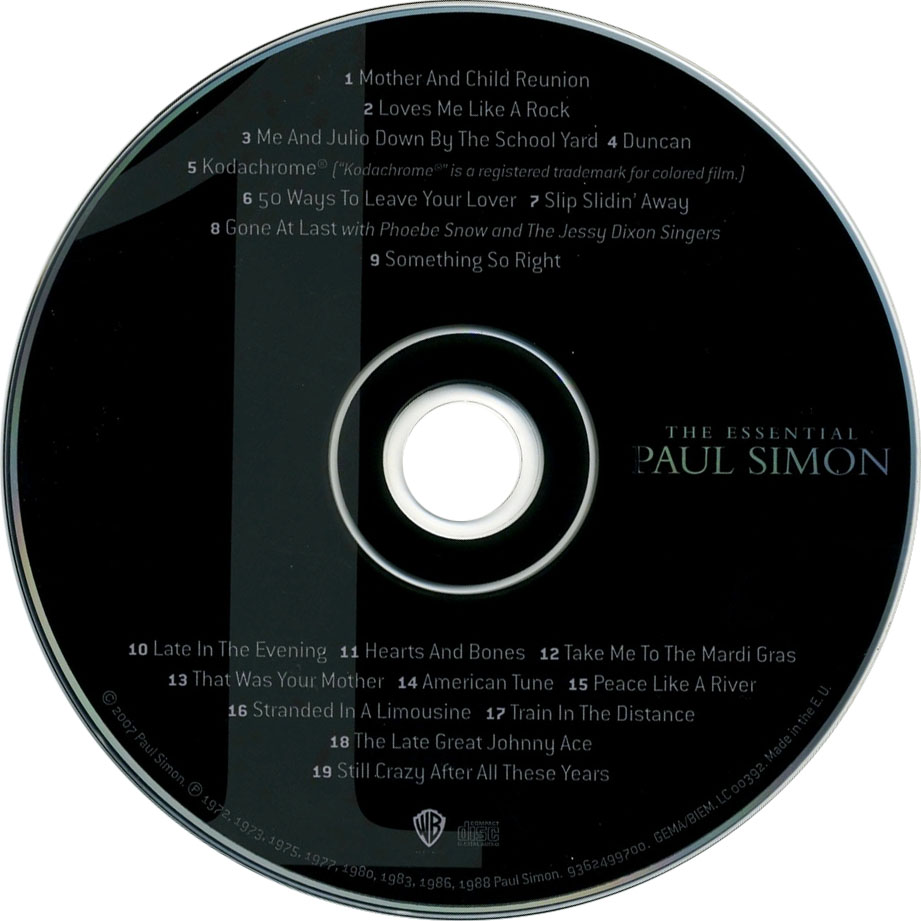 Cartula Cd1 de Paul Simon - The Essential Paul Simon