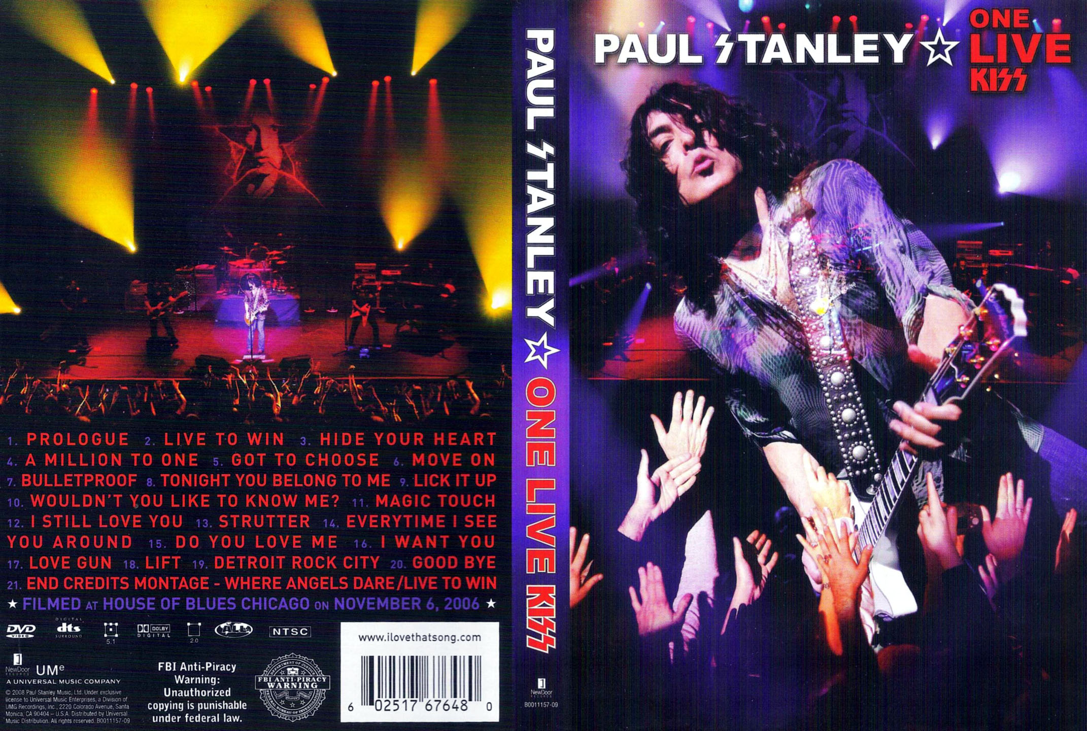 Cartula Caratula de Paul Stanley - One Live Kiss (Dvd)