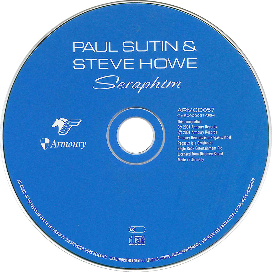 Cartula Cd de Paul Sutin & Steve Howe - Seraphim