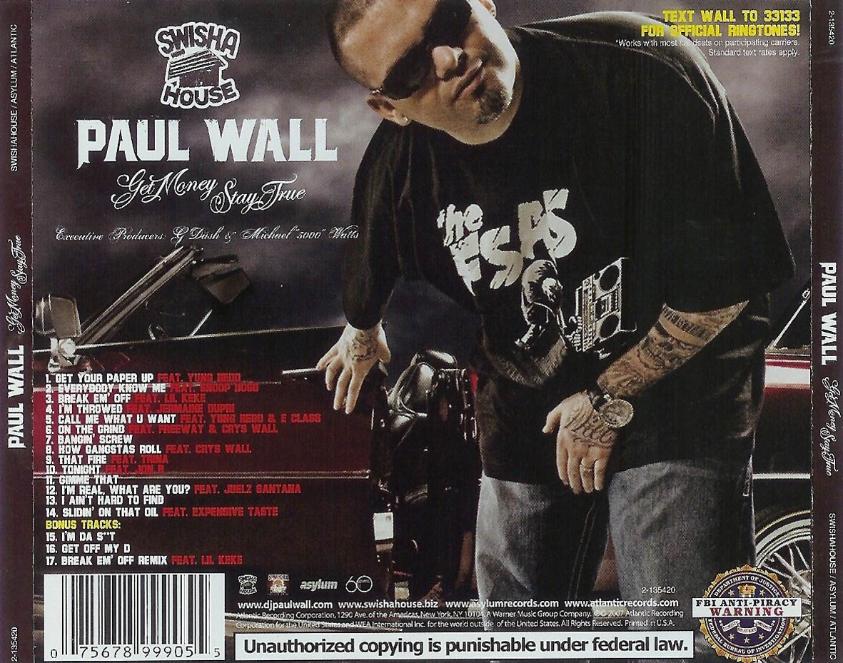 Cartula Trasera de Paul Wall - Get Money, Stay True