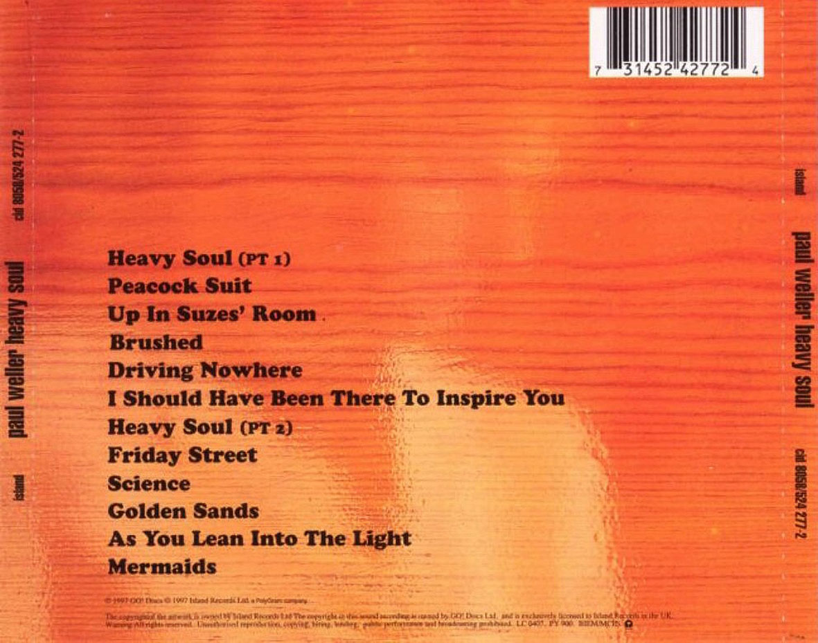 Cartula Trasera de Paul Weller - Heavy Soul