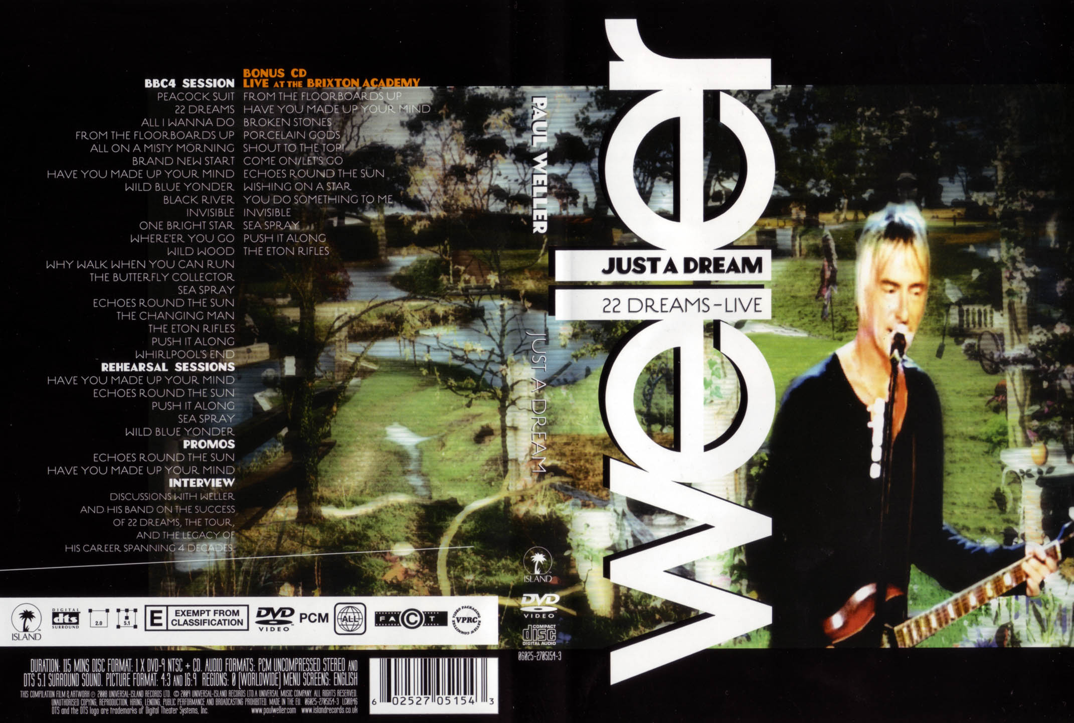 Cartula Caratula de Paul Weller - Just A Dream: 22 Dreams Live (Dvd)
