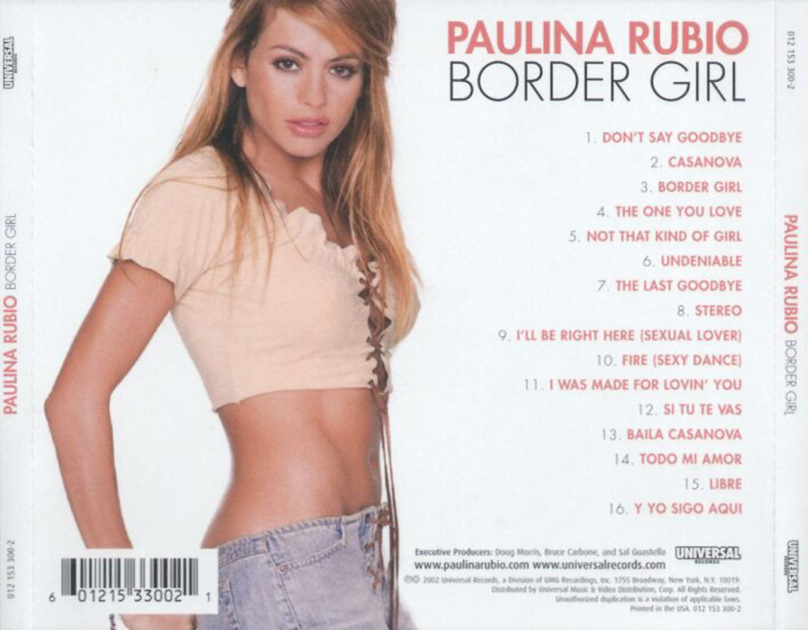 Cartula Trasera de Paulina Rubio - Border Girl
