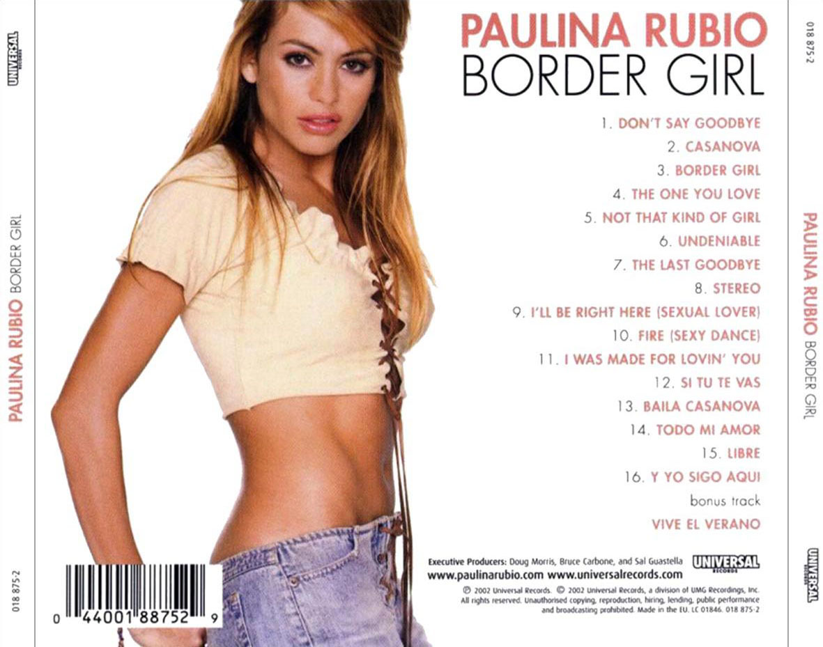 Cartula Trasera de Paulina Rubio - Border Girl (17 Canciones)