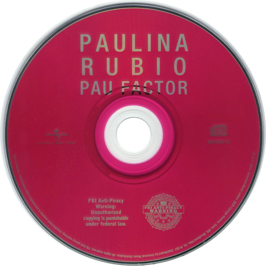 Cartula Cd de Paulina Rubio - Pau Factor