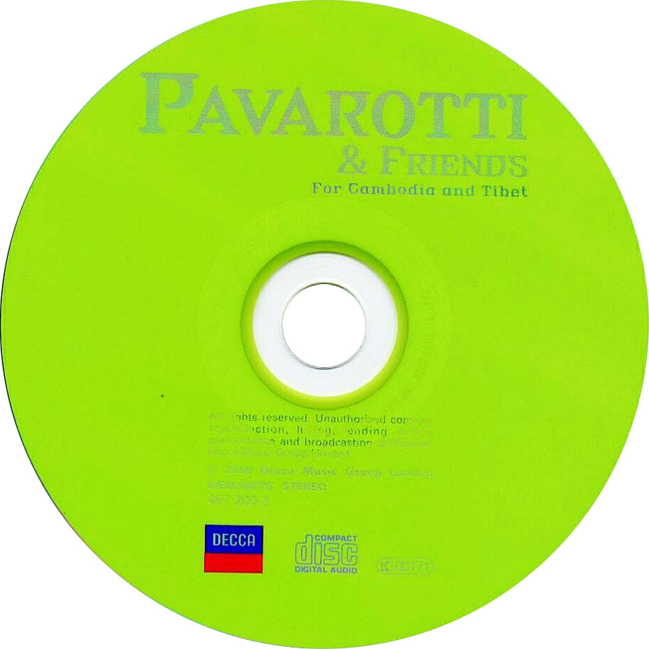 Cartula Cd de Pavarotti & Friends - For Cambodia And Tibet