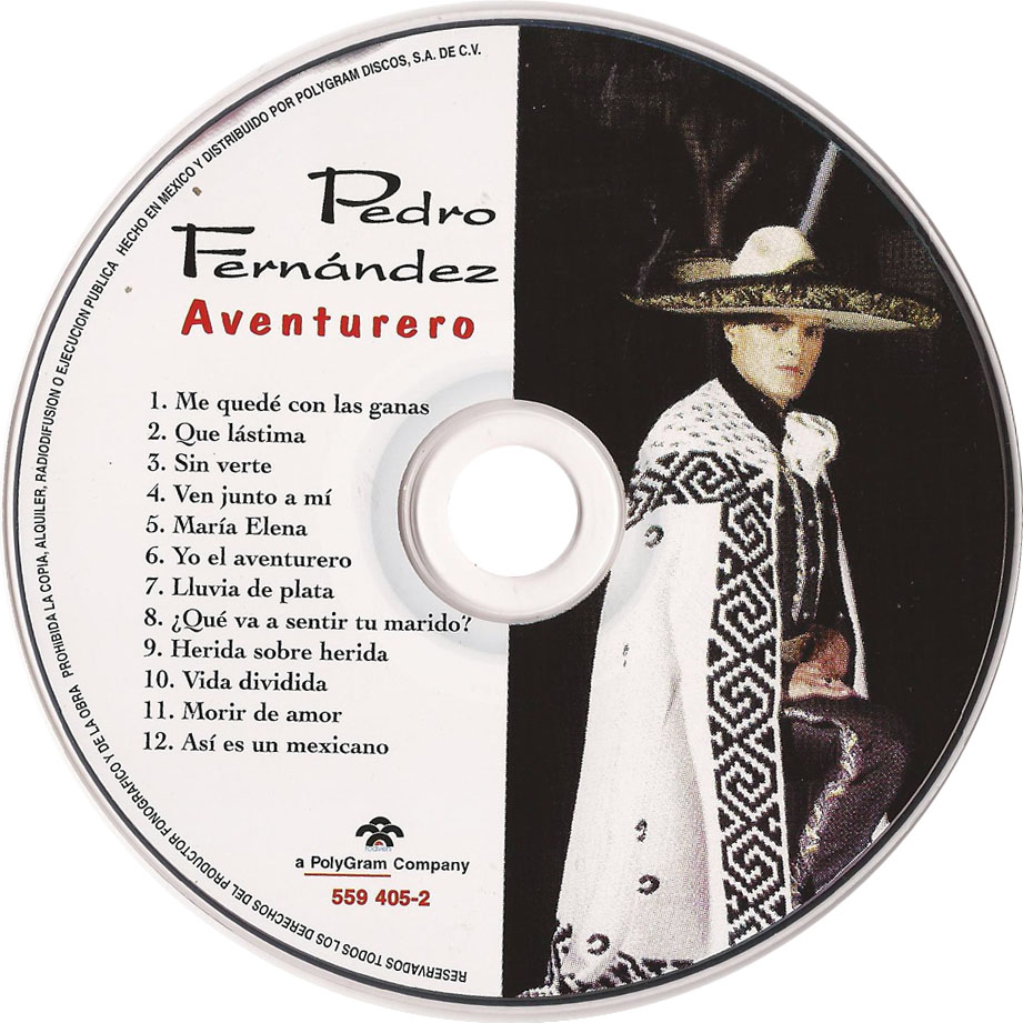 Cartula Cd de Pedro Fernandez - El Aventurero