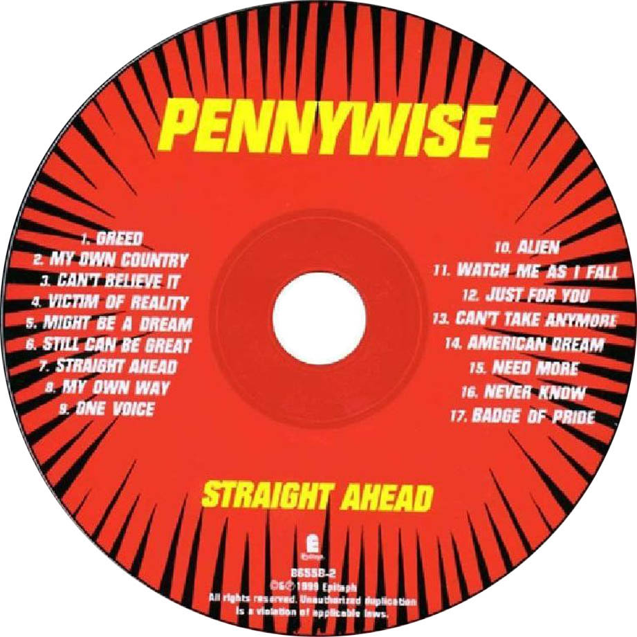 Cartula Cd de Pennywise - Straight Ahead