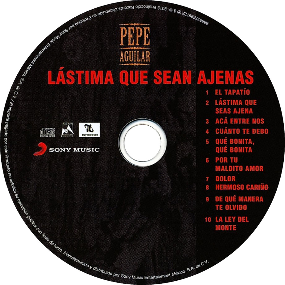 Cartula Cd de Pepe Aguilar - Lastima Que Sean Ajenas