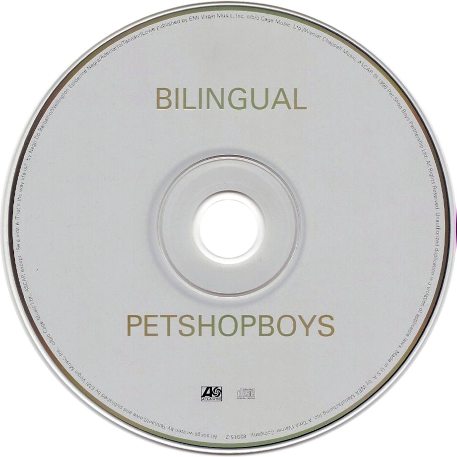 Cartula Cd de Pet Shop Boys - Bilingual