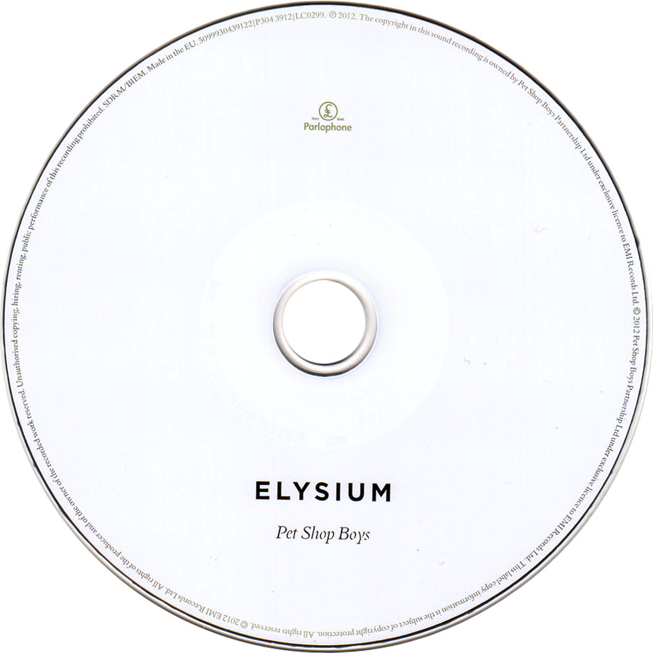 Cartula Cd de Pet Shop Boys - Elysium