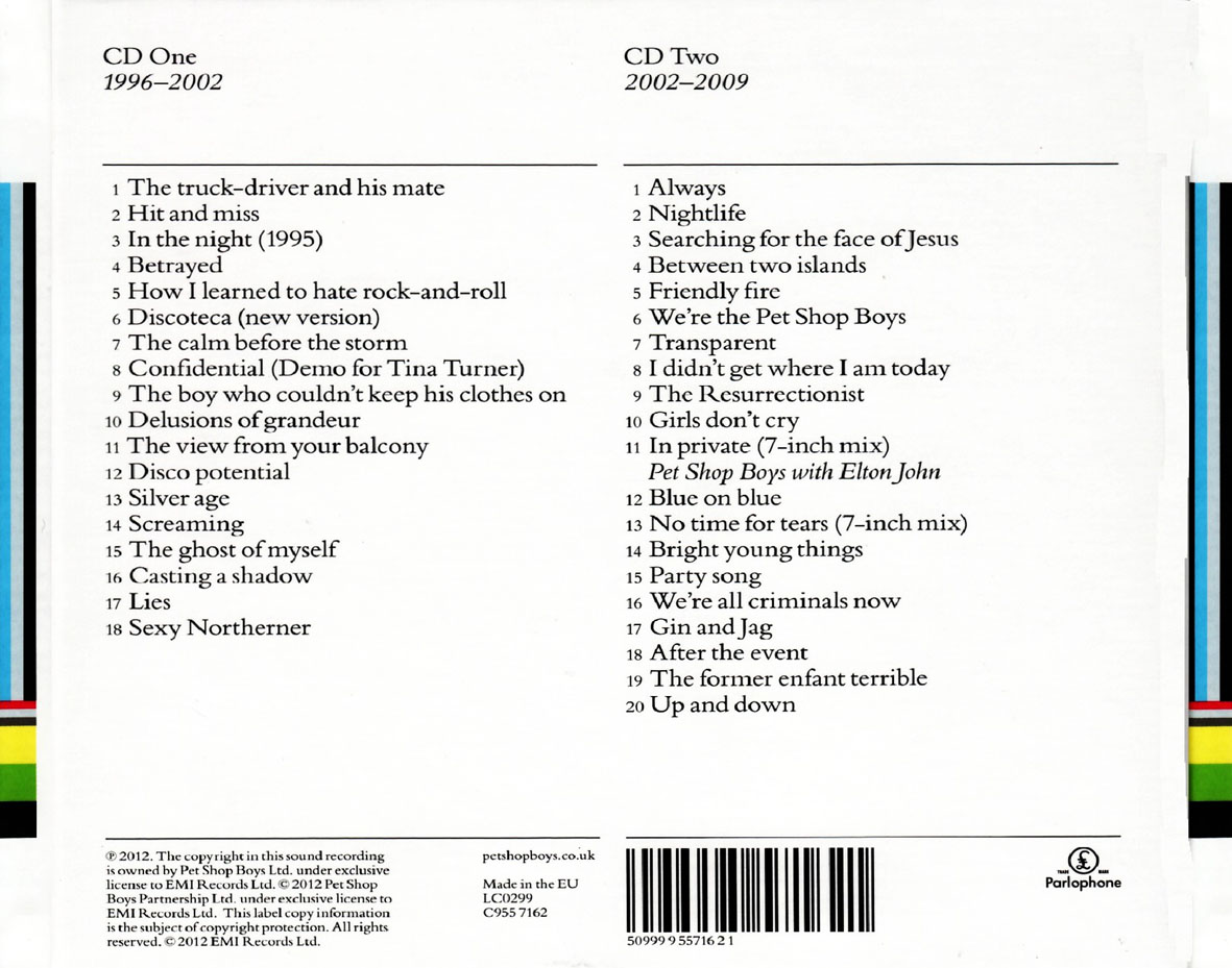 Cartula Trasera de Pet Shop Boys - Format