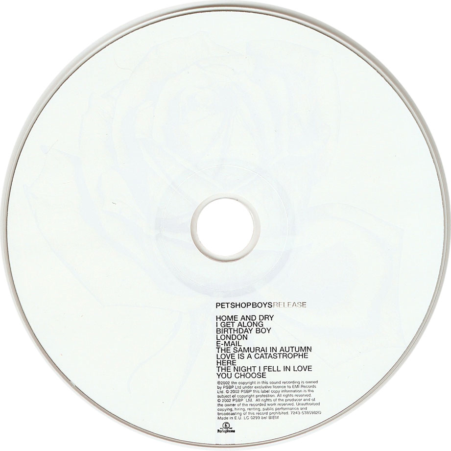 Cartula Cd de Pet Shop Boys - Release