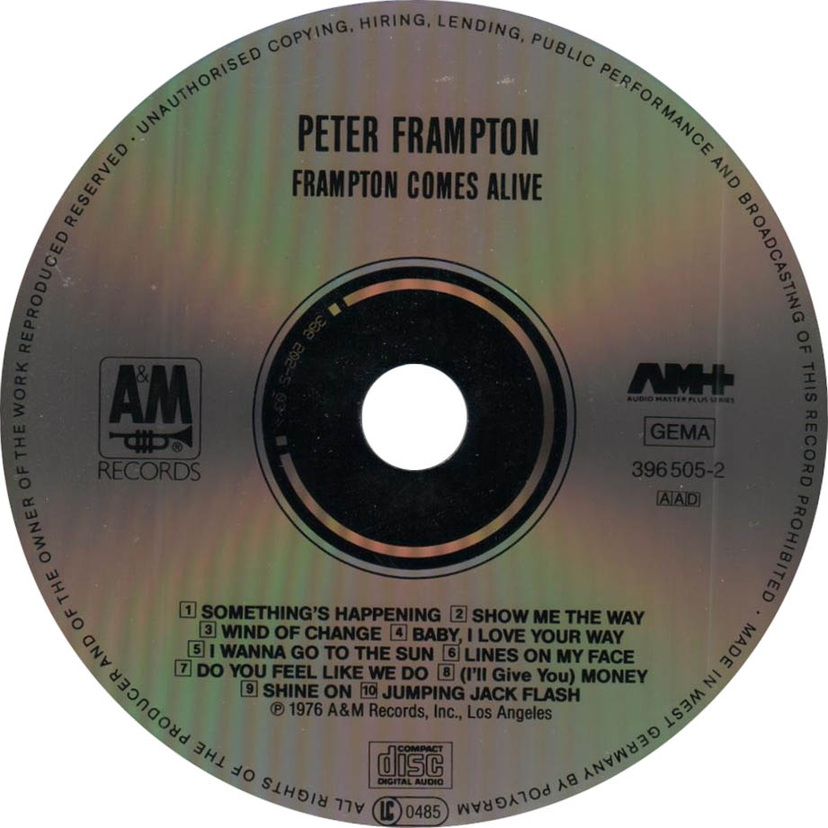 Cartula Cd de Peter Frampton - Frampton Comes Alive
