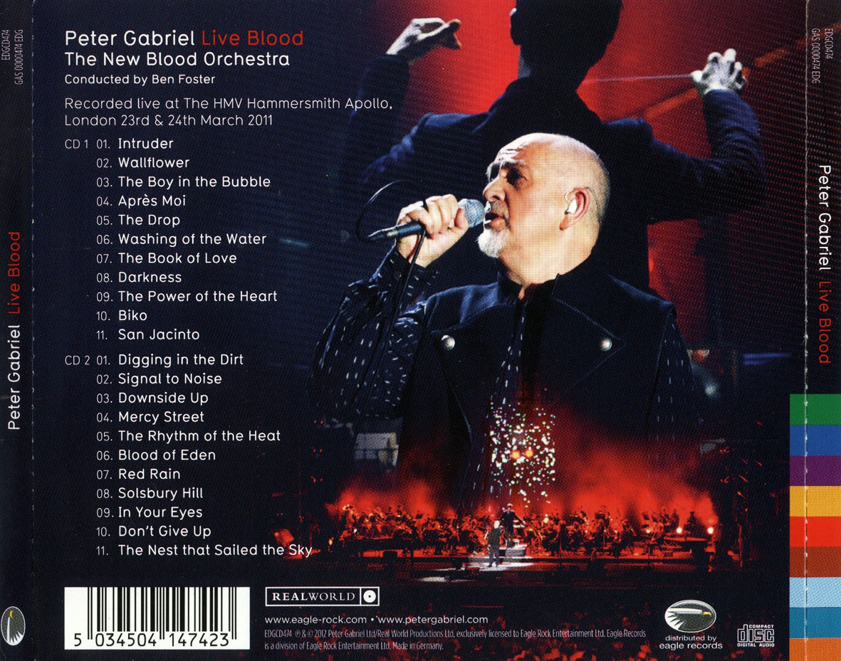 Carátula Trasera de Peter Gabriel - Live Blood