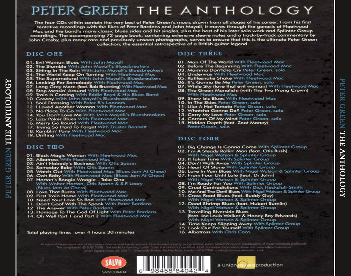 Cartula Trasera de Peter Green - The Anthology