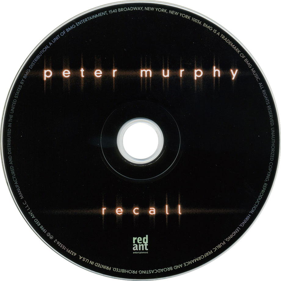Cartula Cd de Peter Murphy - Recall (Ep)