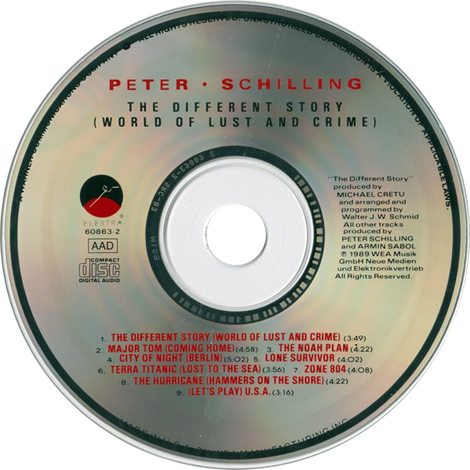 Caratula Cd De Peter Schilling The Different Story World Of Lust And Crime Portada