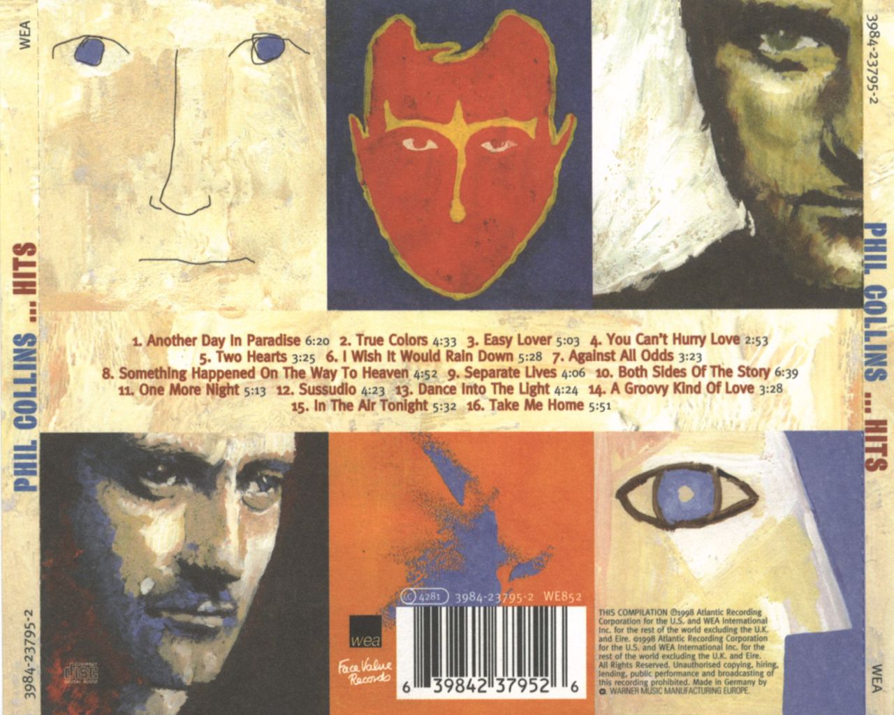 Cartula Trasera de Phil Collins - Hits