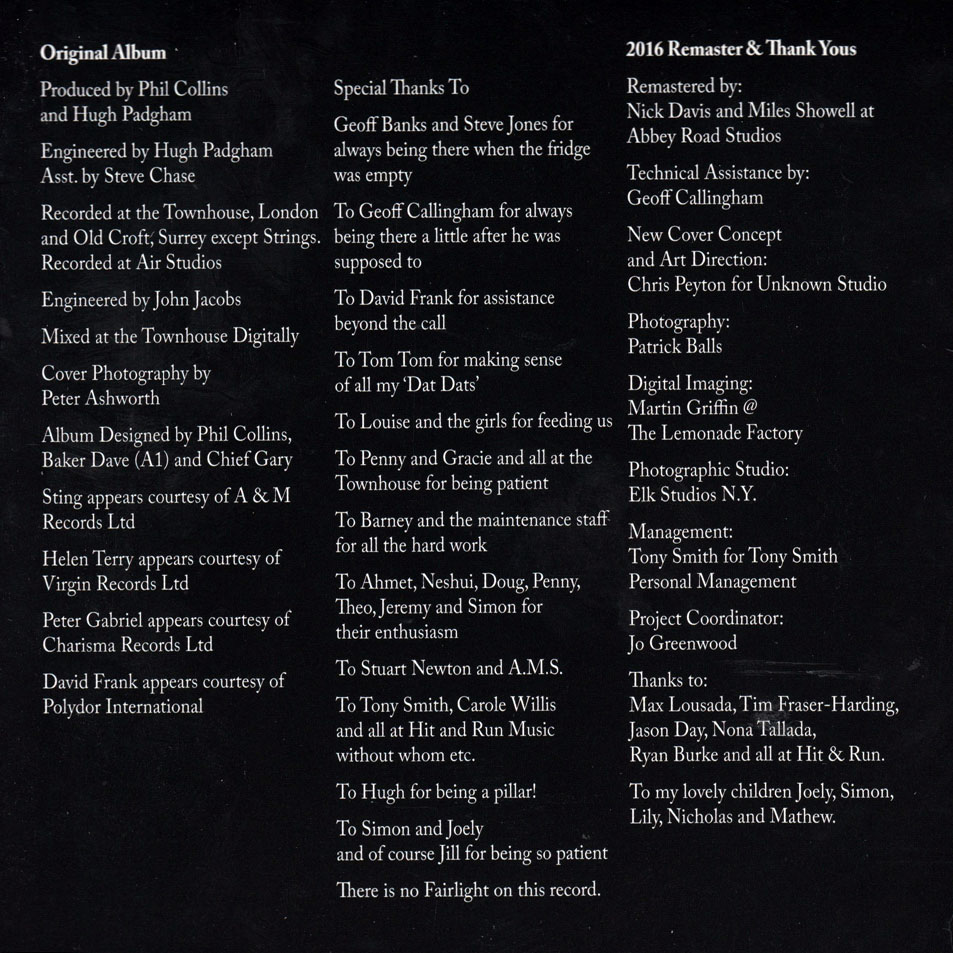 Cartula Interior Frontal de Phil Collins - No Jacket Required (Deluxe Edition)