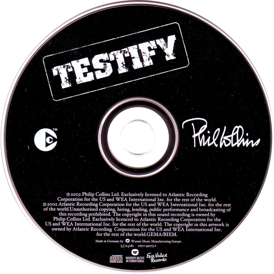 Cartula Cd de Phil Collins - Testify
