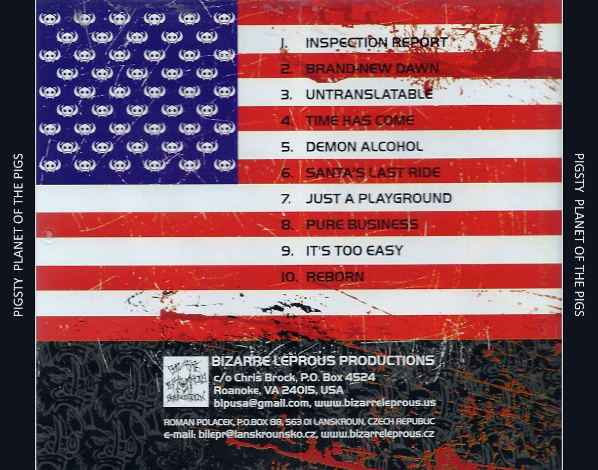 Cartula Trasera de Pigsty - Planet Of The Pigs