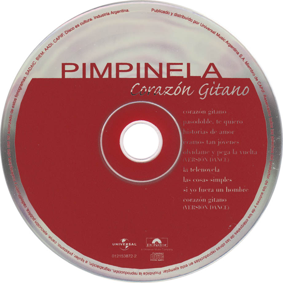 Cartula Cd de Pimpinela - Corazon Gitano