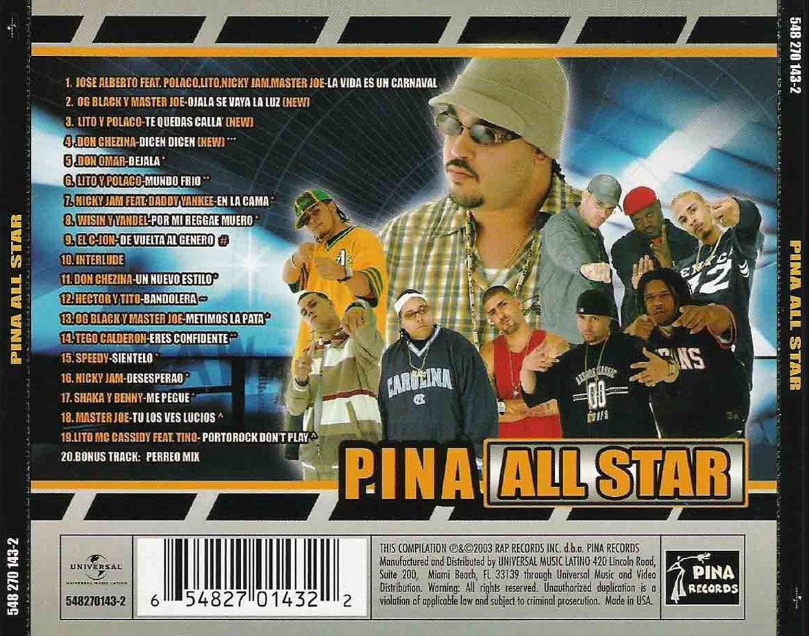 Cartula Trasera de Pina All Star