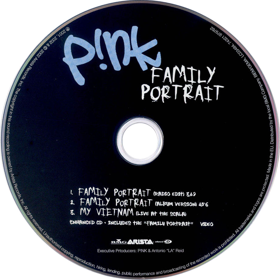 Cartula Cd de Pink - Family Portrait (Cd Single)