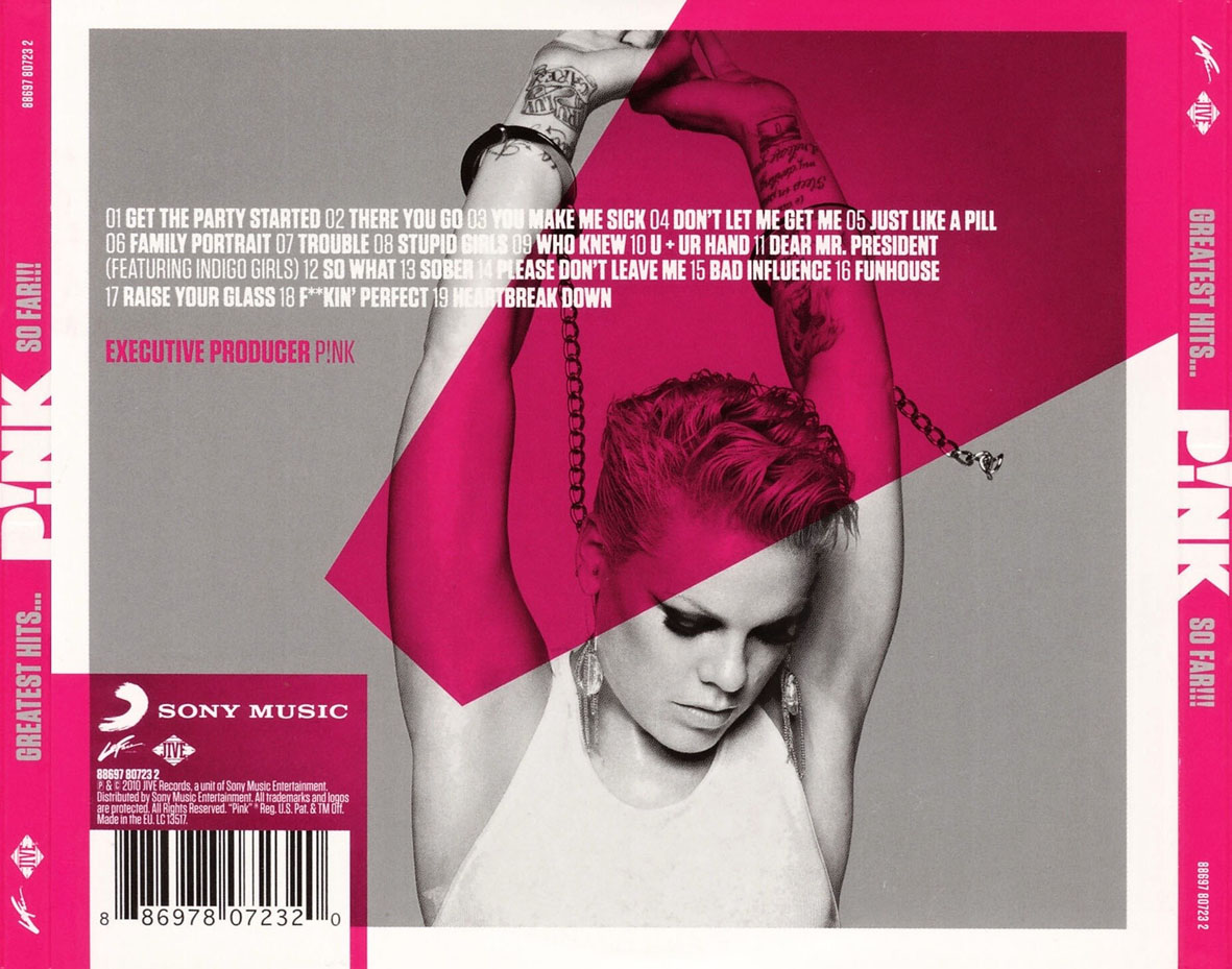 Cartula Trasera de Pink - Greatest Hits... So Far!!! (19 Canciones)