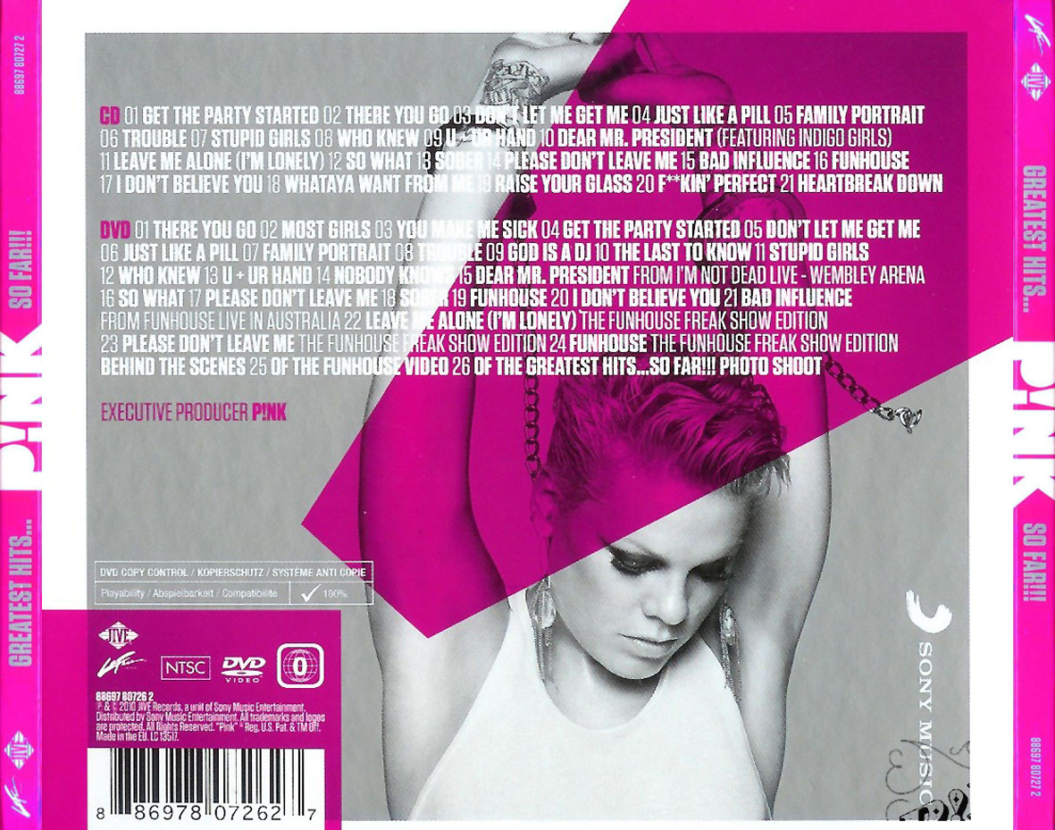 Cartula Trasera de Pink - Greatest Hits... So Far!!! (Deluxe Edition)