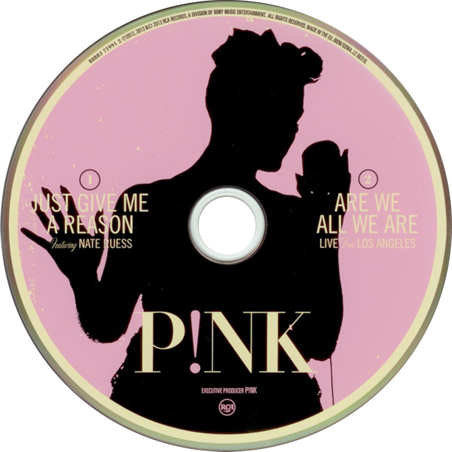 Cartula Cd de Pink - Just Give Me A Reason (Featuring Nate Ruess) (Cd Single)