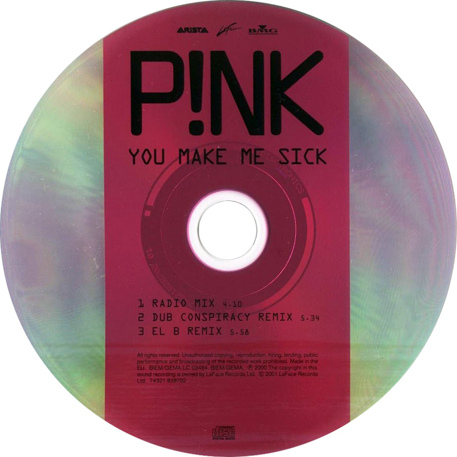 Cartula Cd de Pink - You Make Me Sick (Cd Single)