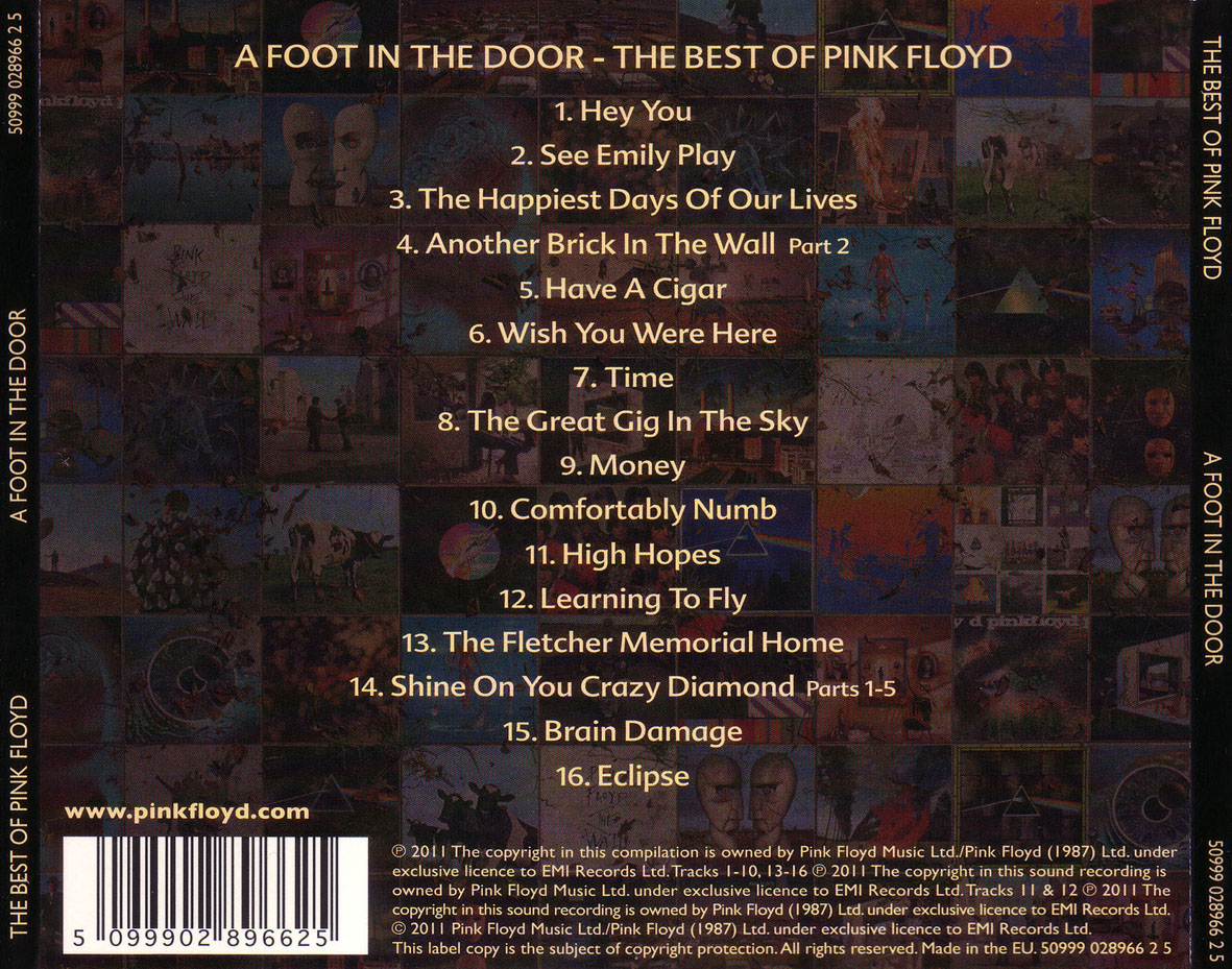 Cartula Trasera de Pink Floyd - A Foot In The Door: The Best Of Pink Floyd